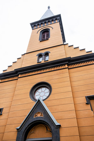 Calvinist church in Kosice, Slovak republic. Architectural theme. Travel destination.の写真素材