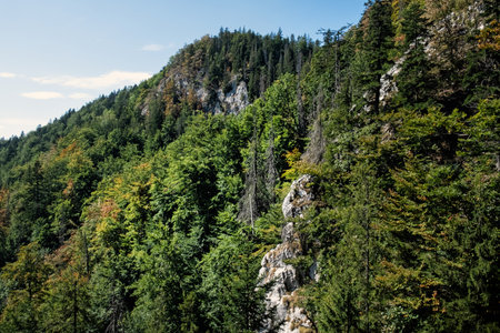 Zejmarska gorge, Slovak Paradise national park, Slovakia, Europe. Seasonal natural scene. Travel destination.の写真素材