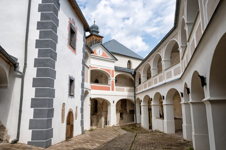 Famous Lupca castle in Slovak republic. Travel destination. Cultural heritage. Architectural theme.の写真素材
