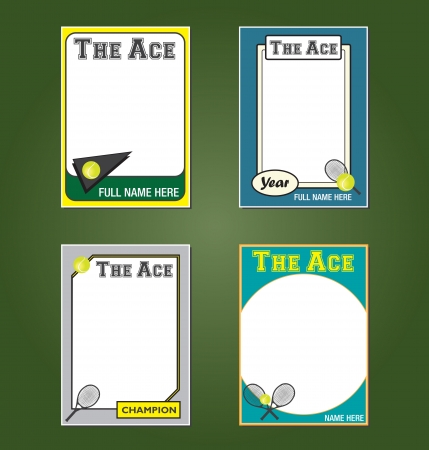 Tennis Trading Card Picture Framesのイラスト素材