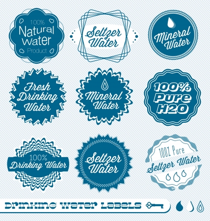 Set of Labels For Drinking Waterのイラスト素材