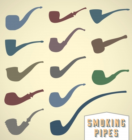 Set of Vintage Smoking Pipesのイラスト素材