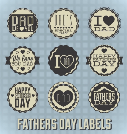 Set: Vintage Happy Fathers Day Labels and Iconsのイラスト素材