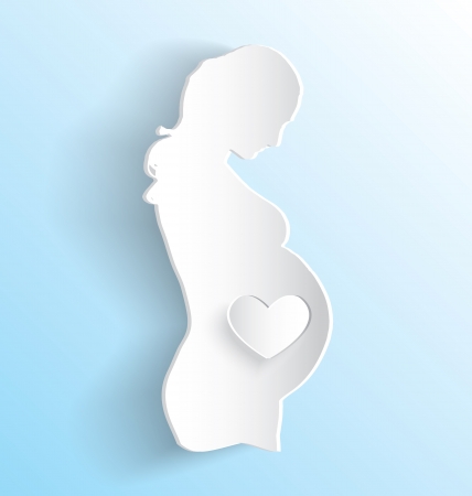 Vector Pregnant Woman Sticker Peelingのイラスト素材