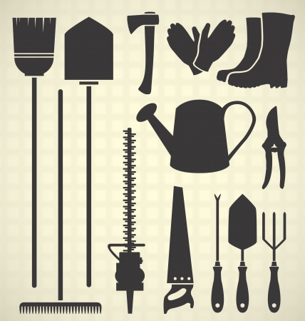 Gardening Tool Silhouettesのイラスト素材