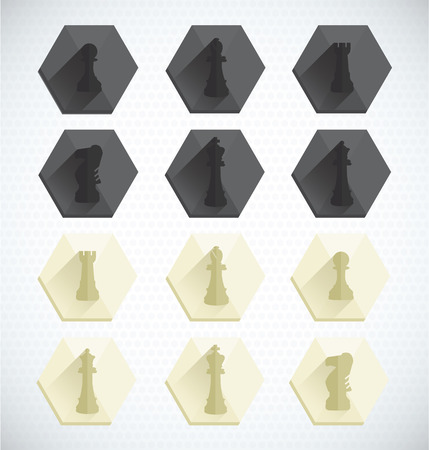 Vector Set  Dimensional Chess Piece Icons のイラスト素材