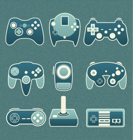 Vector Set  Retro Video Game Remote Controlsのイラスト素材