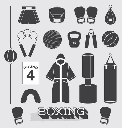 Set  Boxing Objects and Iconsのイラスト素材