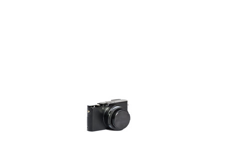 A sophisticated point and shoot camera isolated on white background