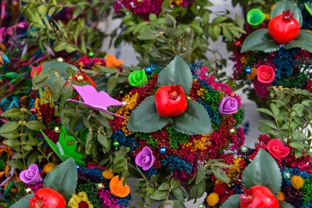 Bouquet with many colorful flowersの写真素材