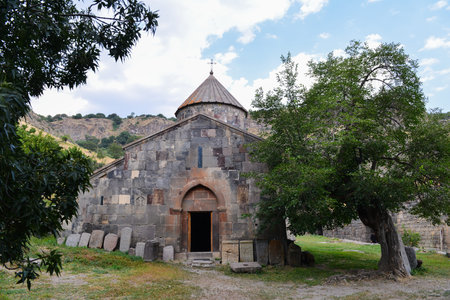 Gndevank monastery in canyon of Arpa river near Jermuk, Armenia