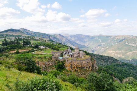 View of the Tatev monastery, Armenia.の写真素材