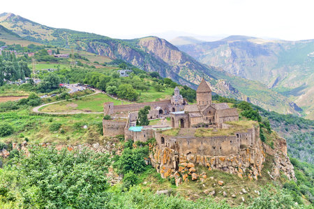 View of the Tatev monastery, Armenia.の写真素材