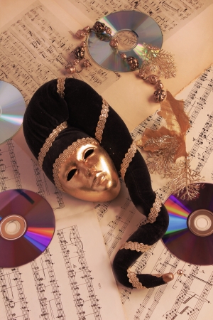 Venetian mask, drives on the background musicの写真素材