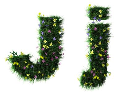 Grass and flower letter の写真素材