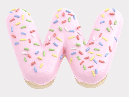 Donut font pink creamの写真素材