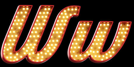 W w sign light fontの写真素材