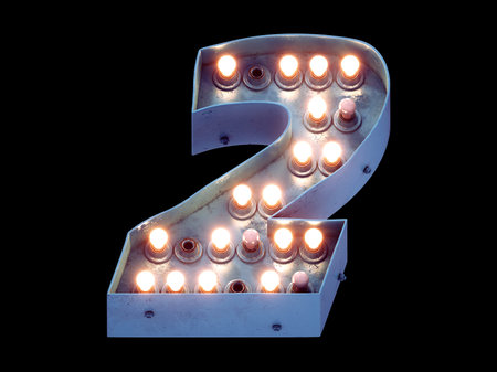 Motel lamp light signboard font.