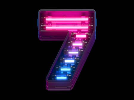 Ultraviolet neon signboard font.の写真素材