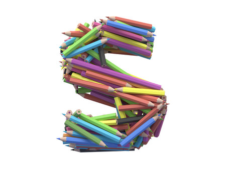 Color pencil S font.