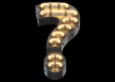 Glowing orange neon metal font.の写真素材