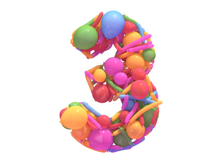 Multicolored balloon font.