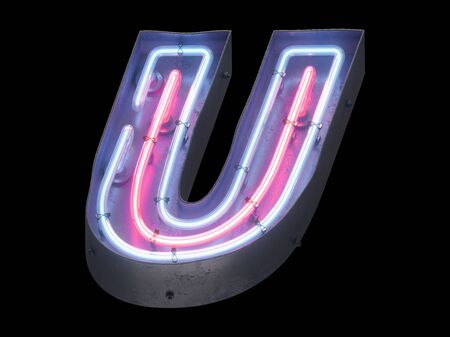 Night light alphabet.の写真素材