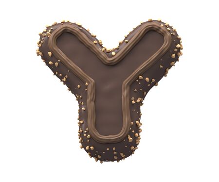 Chocolate and nuts font.の写真素材