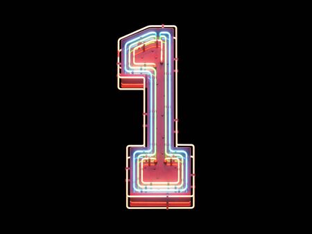 Multi color light neon font.の写真素材