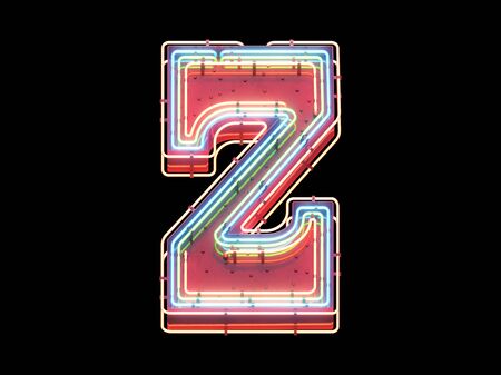 Multi color light neon font.の写真素材