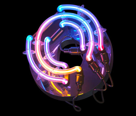Ultra neon colorful font.の写真素材