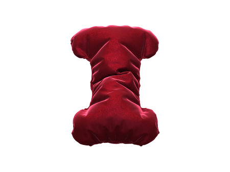 Red fabric velvet font.