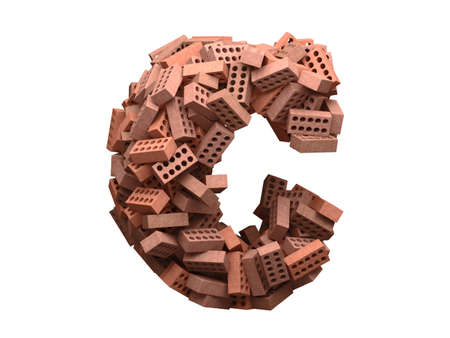 Brick font. Letter Cの写真素材