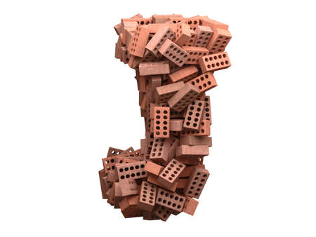 Brick font. Letter Jの写真素材