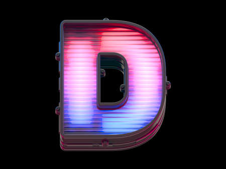 Light board sign font. Letter Dの写真素材