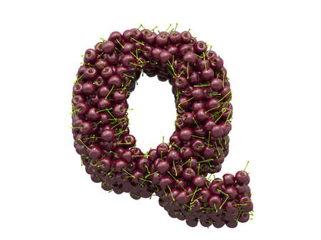 Cherry font. Letter Qの写真素材