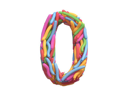 Multicolored balloon font. Number 0の写真素材
