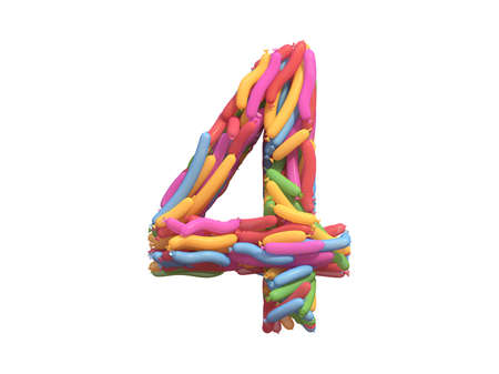 Multicolored balloon font. Number 4の写真素材