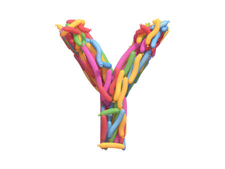 Multicolored balloon font. Letter Yの写真素材