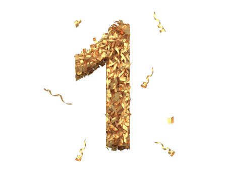 Gold confetti font.