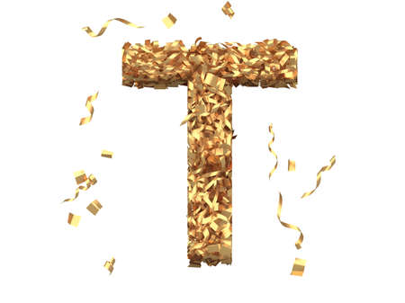Gold confetti font.の写真素材