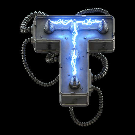 High voltage lightning font.の写真素材