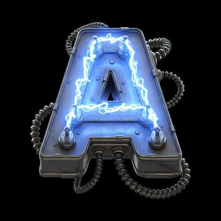 High voltage lightning font.の写真素材