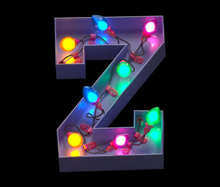 Colorful garland light font. Letter Z.の写真素材