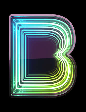 Infinity Neon font. Minth light. Letter B.の写真素材
