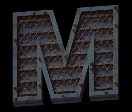 Heavy metal font. Letter M.の写真素材