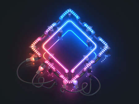 Futuristic ultraviolet rhomb frame border.の写真素材