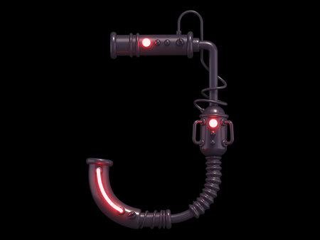 3d rendering of a neon lampの写真素材