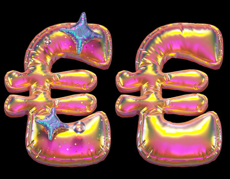 Symbol collection euro and yen made of realistic 3d render golden foil. Collection symbols of gold...