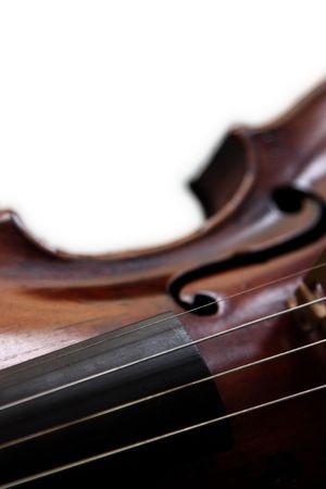 The beautifully tanned top of an old German violin.の写真素材
